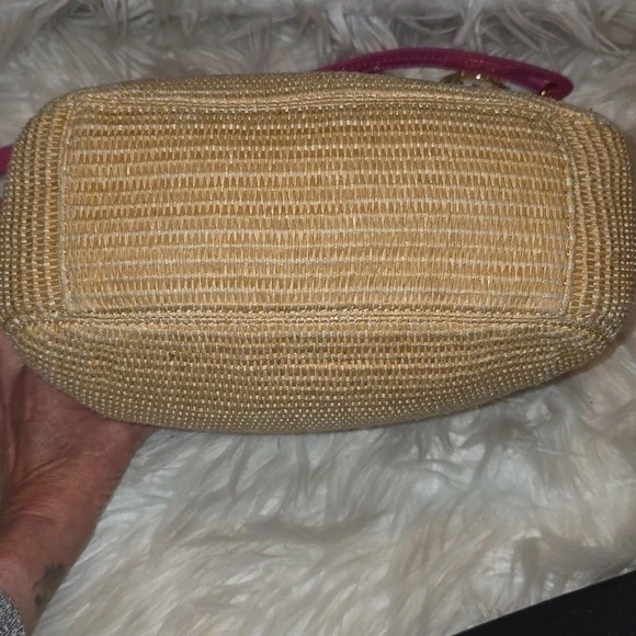 Michael Kors Pink and Tan Woven Shoulder Bag with Braided Straps - Picture 4 of 11